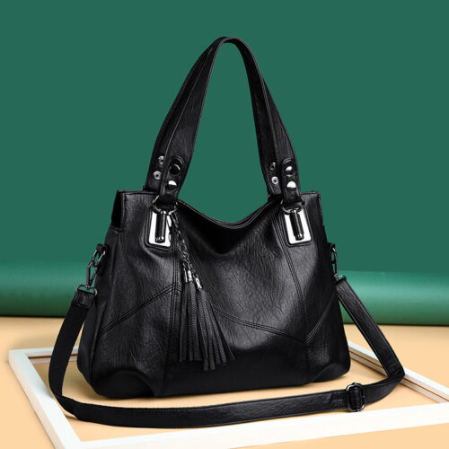 Cross-border women's bag 2024 new fashion middle-aged mom bag large capacity handbag soft leather shoulder crossbody bag - Image 3