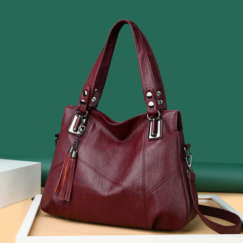 Cross-border women's bag 2024 new fashion middle-aged mom bag large capacity handbag soft leather shoulder crossbody bag - Image 7