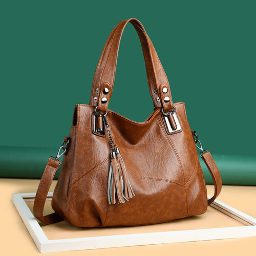 Cross-border women's bag 2024 new fashion middle-aged mom bag large capacity handbag soft leather shoulder crossbody bag