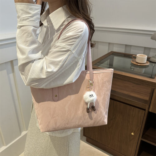 Tote Bag Women's 2024 Autumn New Large Capacity Commuter Bag Versatile Shoulder Bag Casual College Student Class Bag - Image 4