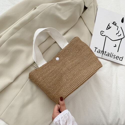 Seaside Vacation Bag 2023 Summer New Trendy Pastoral Style Woven Women's Bag Beach Leisure Girl's Vegetable Basket Carry - Image 7