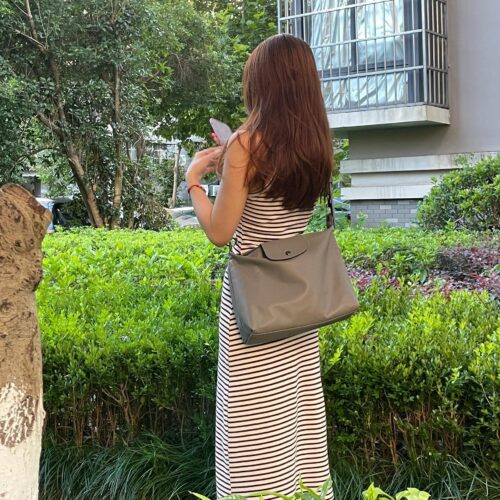 Longxiang bag, hobo armpit bag, cowhide shoulder bag, crossbody bag, large capacity commuter bag, handbag, fashion and versatile bag - Image 3