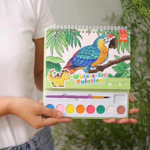 New Watercolor Painting Set 8 Colors DIY Art Coloring Book Cartoon Doodle Watercolor Painting Kids Picture Book Toys - Image 3