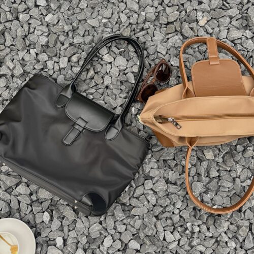 Factory large capacity bag women's morning eight commuting practical lightweight nylon tote bag versatile dumpling bag shoulder bag tide - Image 3