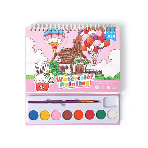 New Watercolor Painting Set 8 Colors DIY Art Coloring Book Cartoon Doodle Watercolor Painting Kids Picture Book Toys - Image 5