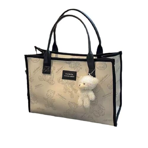 Canvas Big Bag 2024 New Tote Armpit Bag Fashion Commuter Handbag Large Capacity Away Mommy Bag - Image 5