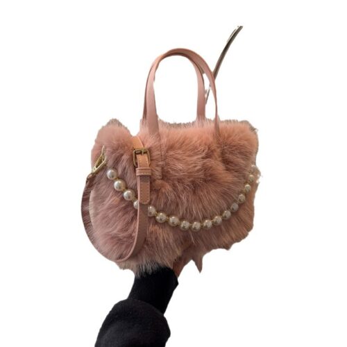 Winter new plush bag fashion trend ladies handbag, large-capacity foreign plush bag, women's one piece of delivery - Image 5