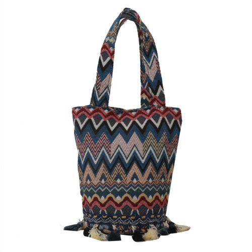 Ethnic style tassel fashion handbag small square bag bucket bag 2023 new ins versatile shoulder bag popular women's bag - Image 5